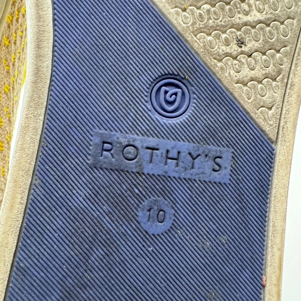 Rothy's‎ Women's Slip On Sneakers Yellow Knit Round Toe Comfort Size 10